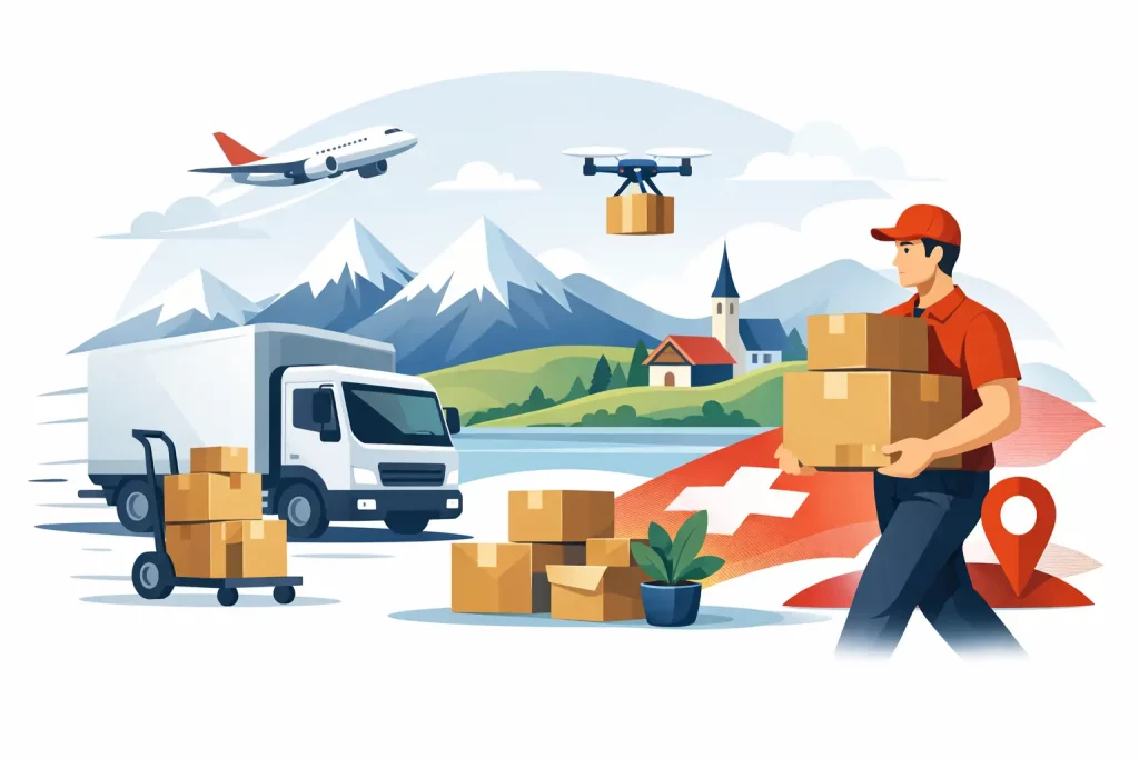 Livraison rapide cartons déménagement en Suisse